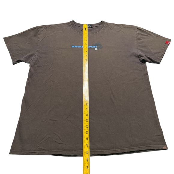 Y2K Quiksilver T Shirt Men XL short sleeve Brown Skate Surf Outdoors Baggy - Picture 6 of 12